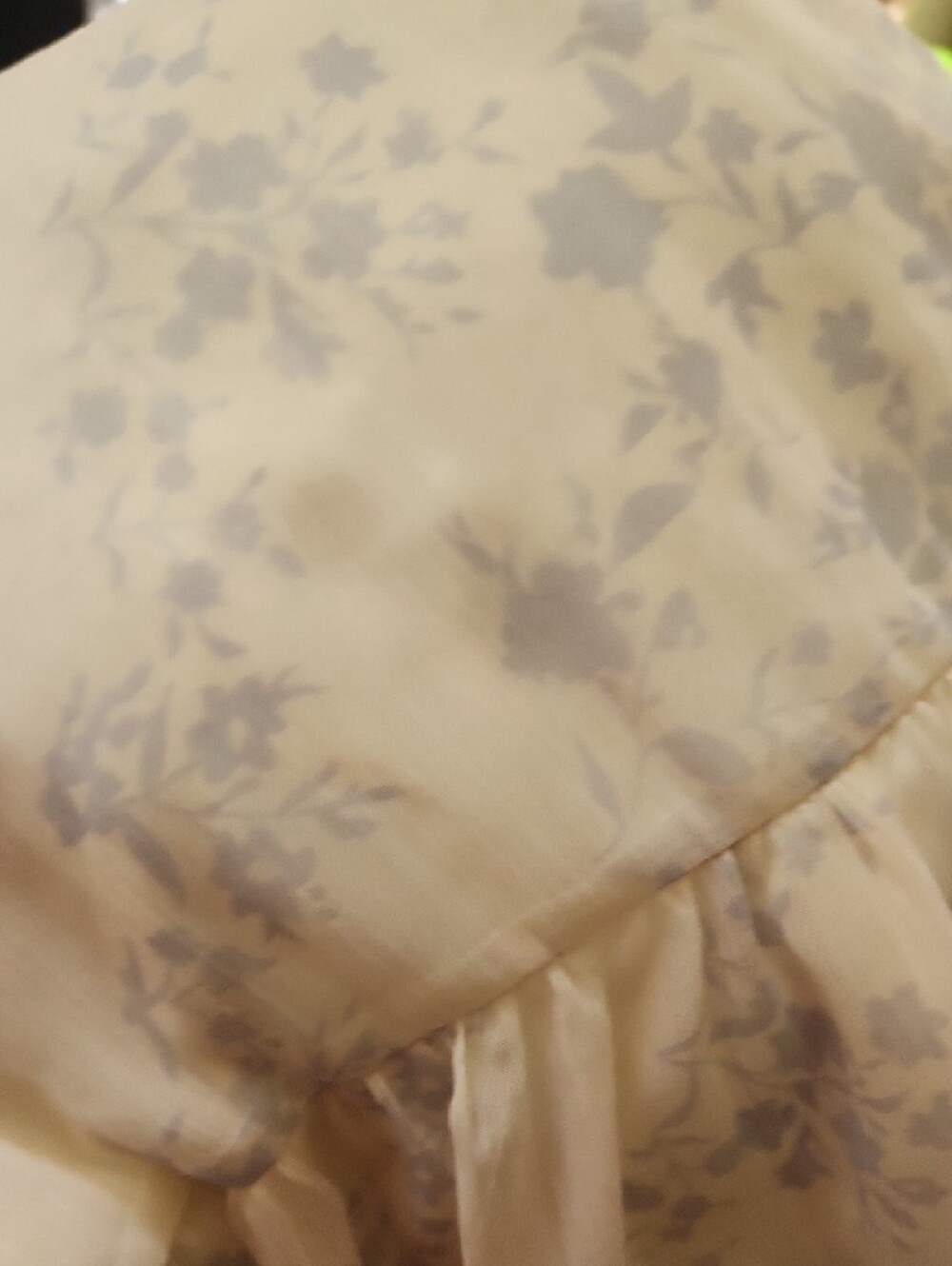 NWOT LC Lauren Conrad Cream Wrap Dress with Light Blue Floral - Picture 6 of 6